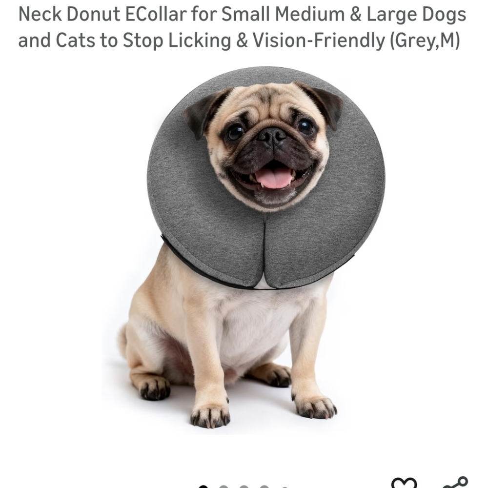 Gray Neck Donut E-Collar for Pets